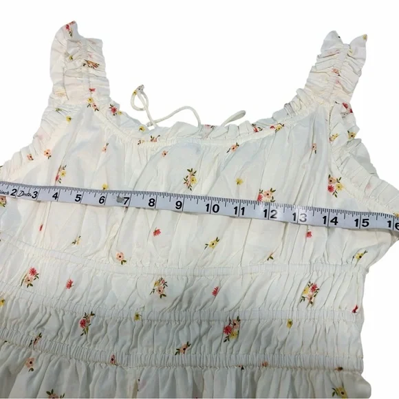 Old Navy Women White Floral Dress Sz M 100% Cotton - Picture 11 of 11